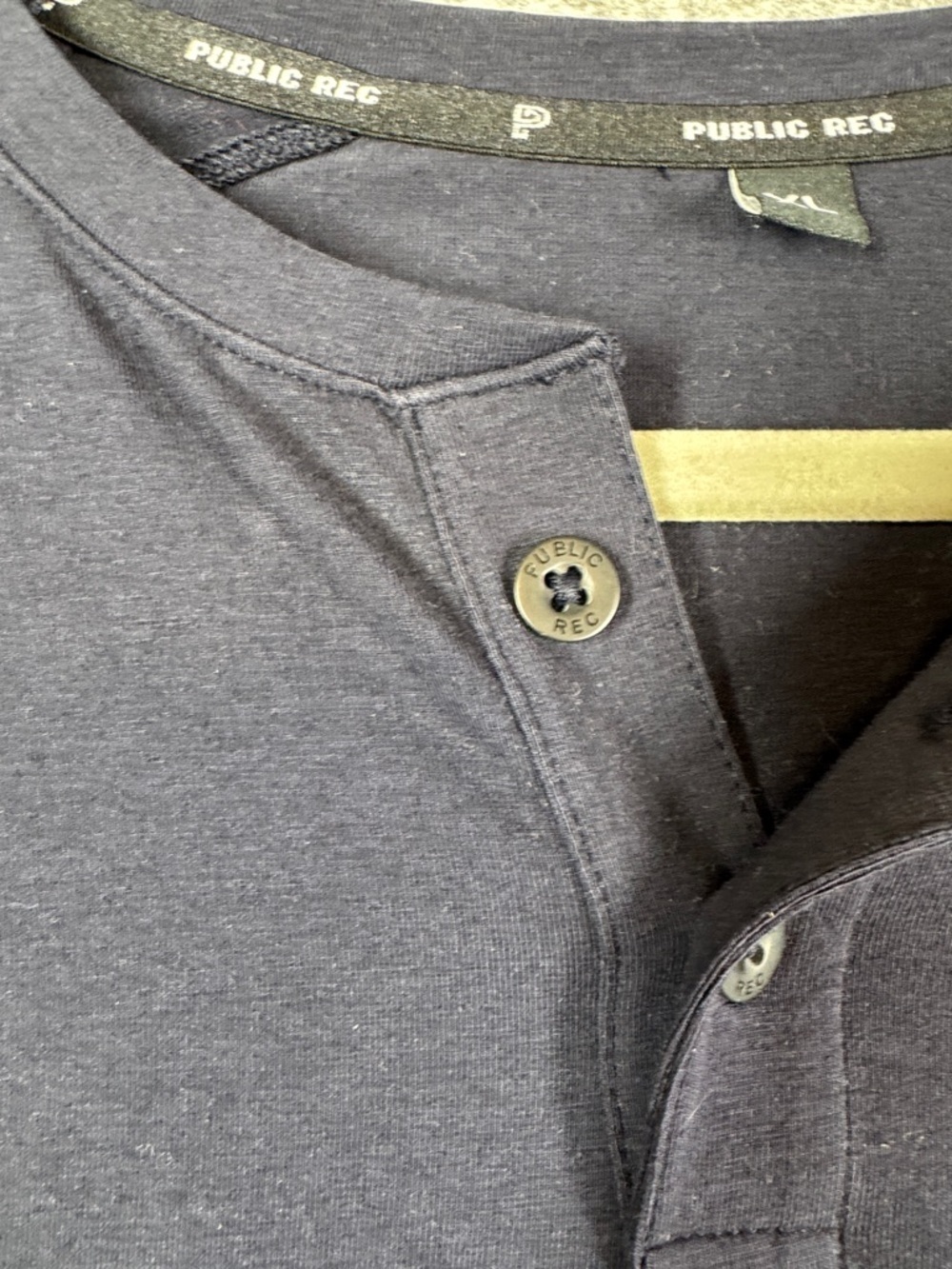 Public Rec Navy Pima Cotton Tencel Short Sleeve Henley Shirt Top Size XL Casual - Picture 8 of 13